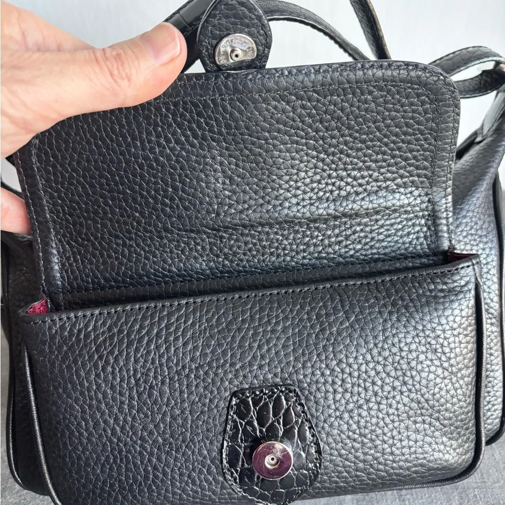 New Without Tags Brighton Monalisa Black Leather Shoulder Bag Purse - Picture 7 of 12